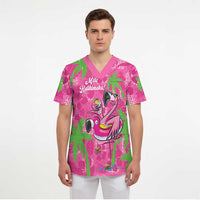 Aloha Hawaii Christmas Scrub Top Mele Kalikimaka Chill Flamingo Palaka Quilt Motifs LT14 - Polynesian Pride