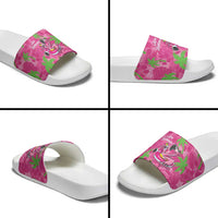 Aloha Hawaii Christmas Slide Sandals Mele Kalikimaka Chill Flamingo Palaka Quilt Motifs LT14 - Polynesian Pride