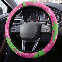 Aloha Hawaii Christmas Steering Wheel Cover Mele Kalikimaka Chill Flamingo Palaka Quilt Motifs LT14 - Polynesian Pride