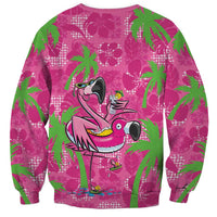 Aloha Hawaii Christmas Sweatshirt Mele Kalikimaka Chill Flamingo Palaka Quilt Motifs LT14 - Polynesian Pride