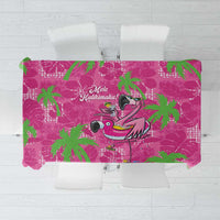 Aloha Hawaii Christmas Tablecloth Mele Kalikimaka Chill Flamingo Palaka Quilt Motifs LT14 Pink - Polynesian Pride