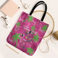 Aloha Hawaii Christmas Tote Bag Mele Kalikimaka Chill Flamingo Palaka Quilt Motifs LT14 Black Strap One Size Pink - Polynesian Pride