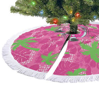 Aloha Hawaii Christmas Tree Skirt Mele Kalikimaka Chill Flamingo Palaka Quilt Motifs LT14 - Polynesian Pride