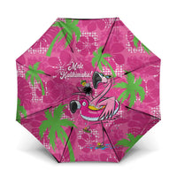 Aloha Hawaii Christmas Umbrella Mele Kalikimaka Chill Flamingo Palaka Quilt Motifs LT14 One Size Folded 11.42 inch Opened Diameter 37.4 inch Pink - Polynesian Pride