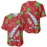Aloha Hawaii Christmas Baseball Jersey Mele Kalikimaka Windsurfing Santa Palaka Quilt Motifs LT14 - Polynesian Pride
