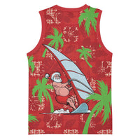 Aloha Hawaii Christmas Basketball Jersey Mele Kalikimaka Windsurfing Santa Palaka Quilt Motifs LT14 - Polynesian Pride