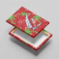 Aloha Hawaii Christmas Canvas Wall Art Mele Kalikimaka Windsurfing Santa Palaka Quilt Motifs LT14 - Polynesian Pride