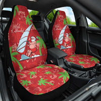 Aloha Hawaii Christmas Car Seat Cover Mele Kalikimaka Windsurfing Santa Palaka Quilt Motifs LT14 One Size Red - Polynesian Pride