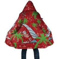 Aloha Hawaii Christmas Cloak Mele Kalikimaka Windsurfing Santa Palaka Quilt Motifs LT14 Unisex Red - Polynesian Pride