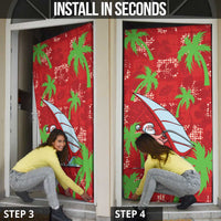 Aloha Hawaii Christmas Door Cover Mele Kalikimaka Windsurfing Santa Palaka Quilt Motifs LT14 - Polynesian Pride