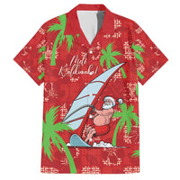 Aloha Hawaii Christmas Hawaiian Shirt Mele Kalikimaka Windsurfing Santa Palaka Quilt Motifs LT14 Red - Polynesian Pride