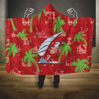 Aloha Hawaii Christmas Hooded Blanket Mele Kalikimaka Windsurfing Santa Palaka Quilt Motifs LT14 - Polynesian Pride