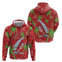 Aloha Hawaii Christmas Hoodie Mele Kalikimaka Windsurfing Santa Palaka Quilt Motifs LT14 - Polynesian Pride