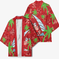 Aloha Hawaii Christmas Kimono Mele Kalikimaka Windsurfing Santa Palaka Quilt Motifs LT14 - Polynesian Pride