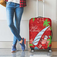 Aloha Hawaii Christmas Luggage Cover Mele Kalikimaka Windsurfing Santa Palaka Quilt Motifs LT14 - Polynesian Pride