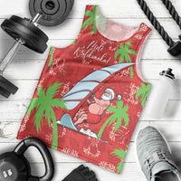 Aloha Hawaii Christmas Men Tank Top Mele Kalikimaka Windsurfing Santa Palaka Quilt Motifs LT14 - Polynesian Pride