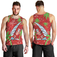 Aloha Hawaii Christmas Men Tank Top Mele Kalikimaka Windsurfing Santa Palaka Quilt Motifs LT14 - Polynesian Pride