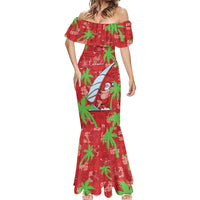Aloha Hawaii Christmas Mermaid Dress Mele Kalikimaka Windsurfing Santa Palaka Quilt Motifs LT14 - Polynesian Pride