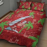 Aloha Hawaii Christmas Quilt Bed Set Mele Kalikimaka Windsurfing Santa Palaka Quilt Motifs LT14 - Polynesian Pride