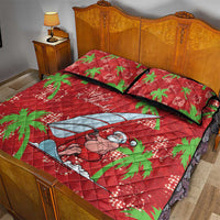 Aloha Hawaii Christmas Quilt Bed Set Mele Kalikimaka Windsurfing Santa Palaka Quilt Motifs LT14 - Polynesian Pride