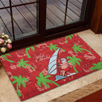 Aloha Hawaii Christmas Rubber Doormat Mele Kalikimaka Windsurfing Santa Palaka Quilt Motifs LT14 - Polynesian Pride