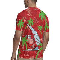 Aloha Hawaii Christmas Rugby Jersey Mele Kalikimaka Windsurfing Santa Palaka Quilt Motifs LT14 - Polynesian Pride