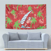 Aloha Hawaii Christmas Tapestry Mele Kalikimaka Windsurfing Santa Palaka Quilt Motifs LT14 - Polynesian Pride