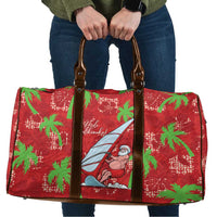 Aloha Hawaii Christmas Travel Bag Mele Kalikimaka Windsurfing Santa Palaka Quilt Motifs LT14 Red - Polynesian Pride