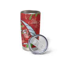 Aloha Hawaii Christmas Tumbler Cup Mele Kalikimaka Windsurfing Santa Palaka Quilt Motifs LT14 - Polynesian Pride