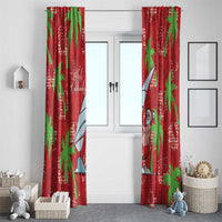 Aloha Hawaii Christmas Window Curtain Mele Kalikimaka Windsurfing Santa Palaka Quilt Motifs LT14 - Polynesian Pride