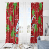 Aloha Hawaii Christmas Window Curtain Mele Kalikimaka Windsurfing Santa Palaka Quilt Motifs LT14 - Polynesian Pride
