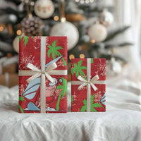 Aloha Hawaii Christmas Wrapping Paper Mele Kalikimaka Windsurfing Santa Palaka Quilt Motifs LT14 - Polynesian Pride