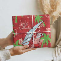 Aloha Hawaii Christmas Wrapping Paper Mele Kalikimaka Windsurfing Santa Palaka Quilt Motifs LT14 - Polynesian Pride