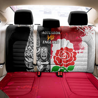 New Zealand And England Rugby Back Car Seat Cover 2023 World Cup All Black Combine Red Roses LT14 - Polynesian Pride
