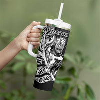 New Zealand And England Rugby Tumbler With Handle World Cup All Black Combine Red Roses LT14 - Polynesian Pride