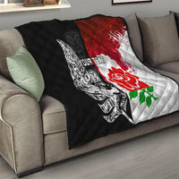Custom New Zealand And England Rugby Quilt 2023 World Cup All Black Combine Red Roses LT14 - Polynesian Pride