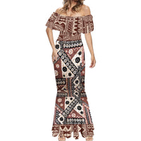 Bula Fiji Mermaid Dress Unique Masi Tapa Pattern LT14 - Polynesian Pride