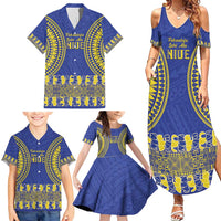 Fakaalofa Lahi Atu Niue Family Matching Summer Maxi Dress and Hawaiian Shirt Siapo Pattern With Puakenikeni LT14 - Polynesian Pride
