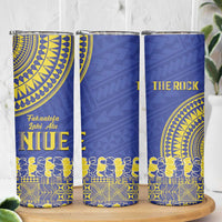 Fakaalofa Lahi Atu Niue Skinny Tumbler Siapo Pattern With Puakenikeni LT14 - Polynesian Pride