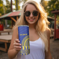 Fakaalofa Lahi Atu Niue Skinny Tumbler Siapo Pattern With Puakenikeni LT14 - Polynesian Pride