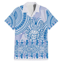 Niue Language Week Family Matching Mermaid Dress and Hawaiian Shirt The Rock Coconut Crab - Siapo Blue Pastel