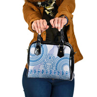 Niue Language Week Shoulder Handbag The Rock Coconut Crab - Siapo Blue Pastel