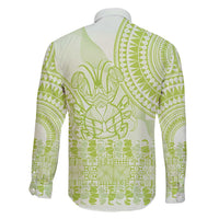 Lime Green Niue Language Week Family Matching Off Shoulder Short Dress and Hawaiian Shirt The Rock Coconut Crab - Siapo Pattern LT14 - Polynesian Pride