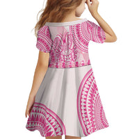 Pink Niue Language Week Family Matching Off Shoulder Maxi Dress and Hawaiian Shirt The Rock Coconut Crab - Siapo Pattern LT14 - Polynesian Pride