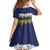 Tokelau Language Week Family Matching Off Shoulder Maxi Dress and Hawaiian Shirt Tokelauan Tuluma With Gardenia Thunbergia LT14 - Polynesian Pride