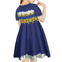 Tokelau Language Week Kid Short Sleeve Dress Tokelauan Tuluma With Gardenia Thunbergia