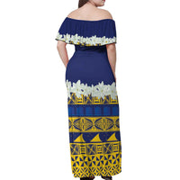 Tokelau Language Week Off Shoulder Maxi Dress Tokelauan Tuluma With Gardenia Thunbergia