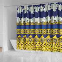 Tokelau Language Week Shower Curtain Tokelauan Tuluma With Gardenia Thunbergia