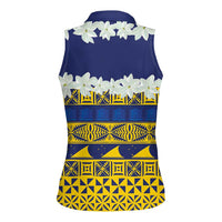 Tokelau Language Week Women Sleeveless Polo Shirt Tokelauan Tuluma With Gardenia Thunbergia