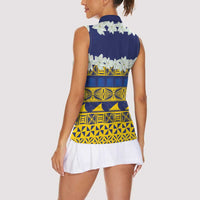 Tokelau Language Week Women Sleeveless Polo Shirt Tokelauan Tuluma With Gardenia Thunbergia